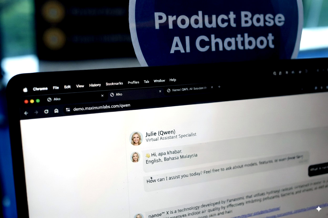 Conceptual image of an AI agent automating tasks and a chatbot retrieving knowledge